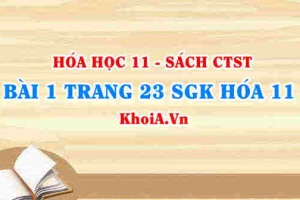 Bài 1 trang 23 SGK Hóa 11 Chân trời sáng tạo